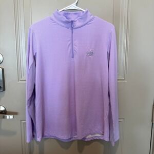 IBKUL Women's Pinehurst Golf Purple Gingham Pullover Size Large